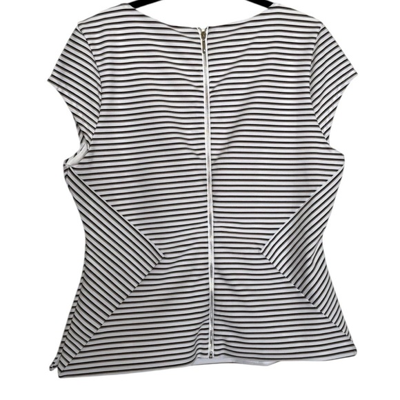 NWT WHBM Striped Cap Sleeve Peplum Top | 8 - Picture 4 of 8